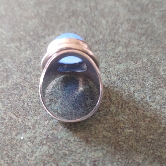 Elegant Sterling Silver(925) Blue Stone Ring Size 5 3/4 - Picture 5 of 5